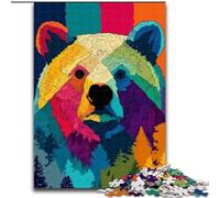 Puzzle da 1000 pezzi raffigurante un orso bruno nella foresta, con gioco interattivo per tutta la famiglia, bambini dai 14 anni in su (dimensioni 26x38cm)