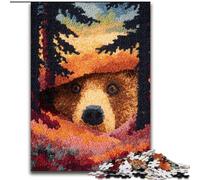 Puzzle da 1000 pezzi raffigurante un orso bruno nella foresta, con gioco interattivo per tutta la famiglia, bambini dai 14 anni in su (dimensioni 26x38cm)