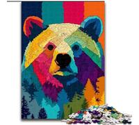 Puzzle da 1000 pezzi raffigurante un orso bruno nella foresta, ideale per serate di gioco in famiglia, un'esperienza visiva stimolante e gratificante (dimensioni 50x75cm)