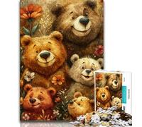 Puzzle da 1000 pezzi raffigurante un orso bruno per adulti e adolescenti, giocattolo educativo intellettuale decomprimente, regali di Babbo Natale segreto, 50x75cm