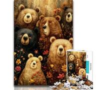 Puzzle da 1000 pezzi raffigurante un orso bruno per adulti e ragazzi, gioco educativo, decorazione da parete, compleanno e Natale, 50x75cm