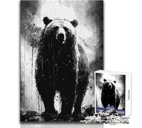 Puzzle da 1000 pezzi raffigurante un orso grizzly, per adolescenti, divertente gioco di apprendimento e apprendimento mentale, perfetto regalo festivo premuroso, dimensioni 50x75cm