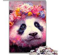 Puzzle da 1000 pezzi raffigurante un panda che dipinge, puzzle per adulti, rompicapo fai da te impegnativo, gioco interattivo per famiglie (dimensioni 50x75cm)