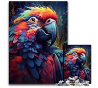 Puzzle da 1000 pezzi raffigurante un pappagallo colorato, decorazione fai da te in legno, sfida per il cervello, per adulti, famiglia, regalo di Natale, 50x75CM/19,68x29,52 pollici.