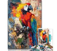 Puzzle da 1000 pezzi raffigurante un pappagallo dipinto a olio, per adulti e adolescenti, aiuta il cervello a esercitare i giocattoli avvincenti per coltivare la pazienza, adatto alle coppie, 50x75cm