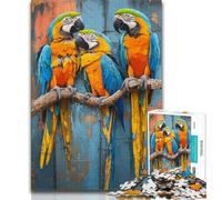 Puzzle da 1000 pezzi raffigurante un pappagallo dipinto a olio, per adulti e adolescenti, antistress, sfida difficile, ideale come regalo per tutta la famiglia (75x50cm)
