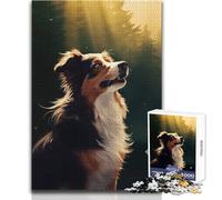 Puzzle da 1000 pezzi raffigurante un pastore australiano, per adolescenti, gioco di pensiero logico interattivo, ideale come regalo per occasioni memorabili, dimensioni 38x52cm