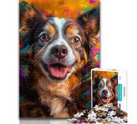 Puzzle da 1000 pezzi raffigurante un pastore australiano, per adulti e adolescenti, giocattolo educativo intellettuale decomprimente, regali di Babbo Natale segreto, 26x38cm