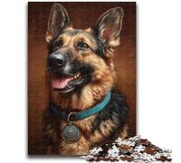 Puzzle da 1000 pezzi raffigurante un pastore tedesco felice, regalo per adolescenti, attività divertenti da svolgere a casa, regalo di compleanno, regalo da viaggio (38x26cm)