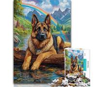 Puzzle da 1000 pezzi raffigurante un pastore tedesco per adolescenti, un gioco stimolante, ideale come regalo per tutta la famiglia (dimensioni 38x26cm)
