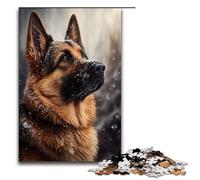 Puzzle da 1000 pezzi raffigurante un pastore tedesco sulla neve per adulti puzzle impossibile antistress per ragazzi dai 14 anni in su 75x50 cm