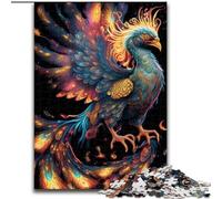 Puzzle da 1000 pezzi raffigurante un pavone colorato, in legno, idea regalo per le feste, opera d'arte divertente, opera d'arte dettagliata 50x75cm per compleanni, vacanze, Natale, Halloween
