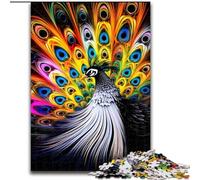 Puzzle da 1000 pezzi raffigurante un pavone psichedelico, puzzle impegnativo, dimensioni 50x75cm, ideale per adolescenti e collezionisti, regalo da viaggio, attività per famiglie