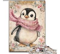 Puzzle da 1000 pezzi raffigurante un pinguino che indossa una sciarpa Puzzle da 1000 pezzi per adulti,rompicapo stimolante per adolescenti,perfetto come decorazione per la casa o come regalo