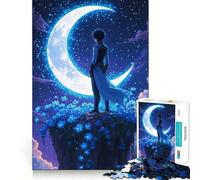 Puzzle da 1000 pezzi raffigurante un ragazzo che guarda la luna,con intagli precisi Un rompicapo divertente e originale,perfetto per il tempo libero e per le festività natalizie Decorazione da parete