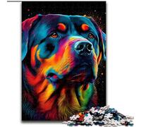 Puzzle da 1000 pezzi raffigurante un Rottweiler, un cane colorato, dimensioni 50x75cm, una sfida per la mente, un regalo perfetto per adolescenti e per l'arredamento della casa.