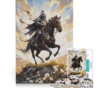 Puzzle da 1000 pezzi raffigurante un samurai a cavallo gioco rompicapo sfida impegnativa regalo per amici e familiari 38x52cm