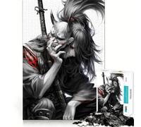 Puzzle da 1000 pezzi raffigurante un samurai con maschera Oni, ideale per adulti, per rafforzare la memoria, divertirsi e godersi il tempo libero Design elegante e di qualità (38x52cm)