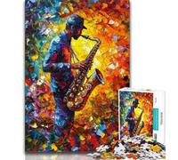 Puzzle da 1000 pezzi raffigurante un sassofono dipinto a olio, per adolescenti, regalo, giocattolo educativo intellettuale decomprimente, ottimi regali e giocattoli, 50x75cm