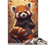 Puzzle da 1000 pezzi raffigurante un simpatico panda rosso, ideale per ridurre lo stress, ideale per bambini dai 12 anni in su, 1000 pezzi (75x50 cm)
