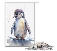 Puzzle da 1000 pezzi raffigurante un simpatico pinguino dipinto ideale come regalo per adulti e adolescenti dai 14 anni in su 75x50 cm.