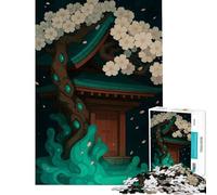 Puzzle da 1000 pezzi raffigurante un tempio giapponese con un albero di ciliegio in fiore Gioco educativo e coinvolgente per coltivare la pazienza l'arte l'analisi e la logica (dimensioni 38x26cm)