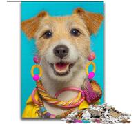 Puzzle da 1000 pezzi raffigurante un Terrier con il suo volto sorridente, perfetto per adulti, perfetto per adolescenti e famiglie, compleanni (dimensioni 50x75cm)