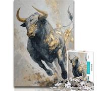 Puzzle da 1000 pezzi raffigurante un toro dipinto a olio, per adulti e ragazzi, giocattolo educativo ideale come regalo per tutta la famiglia, 50x75cm