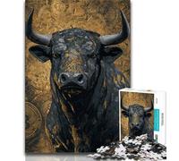Puzzle da 1000 pezzi raffigurante un toro, idea regalo per adulti, sfida difficile e antistress, ideale come regalo per tutta la famiglia (75x50cm)