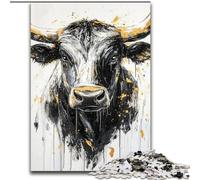 Puzzle da 1000 pezzi raffigurante un toro per adulti e adolescenti, perfetto per le serate di gioco, giocattolo colorato da regalare a casa (26x38cm)