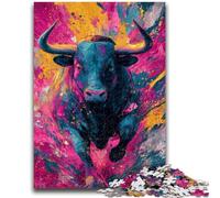 Puzzle da 1000 pezzi raffigurante un toro, un gioco stimolante e un gioco per tutta la famiglia, ideale come regalo per tutta la famiglia, 26x38cm