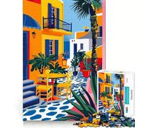 Puzzle da 1000 pezzi raffigurante un tranquillo villaggio greco Gioco di precisione e divertente per allenare la mente,ideale per momenti di relax e attività natalizie Opera d'arte (50x75cm)