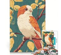 Puzzle da 1000 pezzi raffigurante un uccellino arancione e bianco su un ramo gioco rompicapo sfida impegnativa regalo per amici e familiari 50x75cm