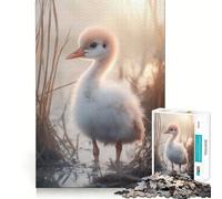 Puzzle da 1000 pezzi raffigurante un uccellino gru in una luce dorata,con tagli precisi Un rompicapo divertente e originale,perfetto per il tempo libero e per Natale (38x26cm)