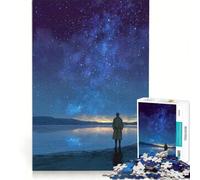 Puzzle da 1000 pezzi raffigurante un uomo che osserva il cielo stellato gioco educativo antistress compleanno e Natale 38x52cm