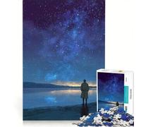 Puzzle da 1000 pezzi raffigurante un uomo che osserva il cielo stellato gioco per famiglie assemblaggio di motivi con pezzi di forma casuale completamente ad incastro 50x75cm