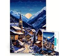 Puzzle da 1000 pezzi raffigurante un villaggio delle Alpi svizzere con illustrazioni di tagli precisi Decorazione per la casa ideale per stimolare la logica e il pensiero creativo Gioco rilassante