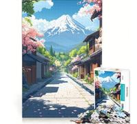 Puzzle da 1000 pezzi raffigurante un villaggio giapponese con il Monte Fuji, gioco rompicapo, rilassante e stimolante per l'intelletto, regalo di compleanno, regalo 38x52cm