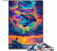 Puzzle da 1000 pezzi raffigurante un volto umano e una nuvola colorata, per adulti e ragazzi, collezione di giocattoli e giochi intellettuali, belle arti (50x75cm)
