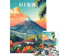 Puzzle da 1000 pezzi raffigurante un vulcano in Ecuador Difficile da completare gioco educativo adatto a persone dai 14 anni in su (50x75cm)