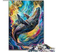 Puzzle da 1000 pezzi raffigurante una balena ad acquerello, per adulti e ragazzi, gioco stimolante e interazione tra genitori e figli in famiglia (26x38cm)