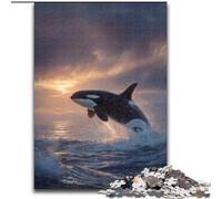Puzzle da 1000 pezzi raffigurante una balena blu che salta, ideale per adulti, ideale per decorare casa e ufficio, regalo perfetto per il compleanno (dimensioni 26x38cm)