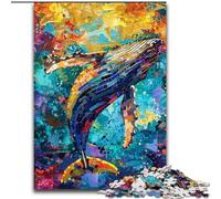 Puzzle da 1000 pezzi raffigurante una balena megattera, per adulti, 26x38cm Ideale come regalo per adolescenti, coppie e amici, per compleanni e Natale