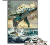 Puzzle da 1000 pezzi raffigurante una balena per adulti e adolescenti, perfetto per trascorrere il tempo libero in casa e migliorare l'amore tra coppie (50x75cm)
