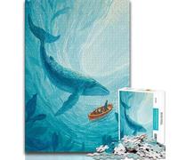 Puzzle da 1000 pezzi raffigurante una balena, per adulti, giocattolo educativo intellettuale decomprimente, regalo di compleanno, regali, arte murale (50x75cm)