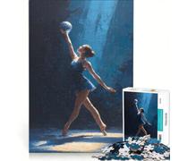 Puzzle da 1000 pezzi raffigurante una ballerina con palla illuminata da una luce blu, giocattolo educativo, divertente antistress, ideale per rafforzare il legame di coppia 50x75cm