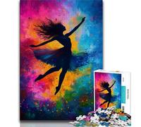 Puzzle da 1000 pezzi raffigurante una ballerina di danza classica,dipinto a olio,per adulti e adolescenti,aiuta il cervello a esercitare i giocattoli avvincenti per coltivare la pazienza