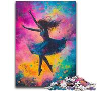 Puzzle da 1000 pezzi raffigurante una ballerina di danza classica, dipinto a olio, per adulti e adolescenti, per ammazzare il tempo durante le vacanze e rafforzare l'amore tra coppie, 26x38cm