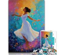 Puzzle da 1000 pezzi raffigurante una ballerina di danza classica, dipinto a olio, per adulti, stimolanti giochi di attività per famiglie, giocattolo fai da te per decorare le pareti di casa (75x50cm)