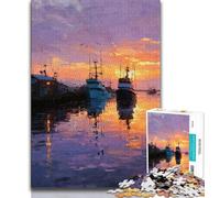 Puzzle da 1000 pezzi raffigurante una barca a olio, per adulti e ragazzi, gioco educativo, sfida, decorazione da parete, compleanno e Natale, 38x26cm